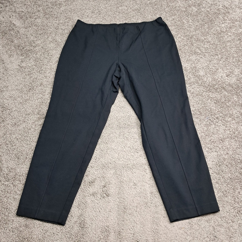 J. Jill Womens XL Black Ponte Slim Leg Pants Stretch Viscose Nylon Trousers